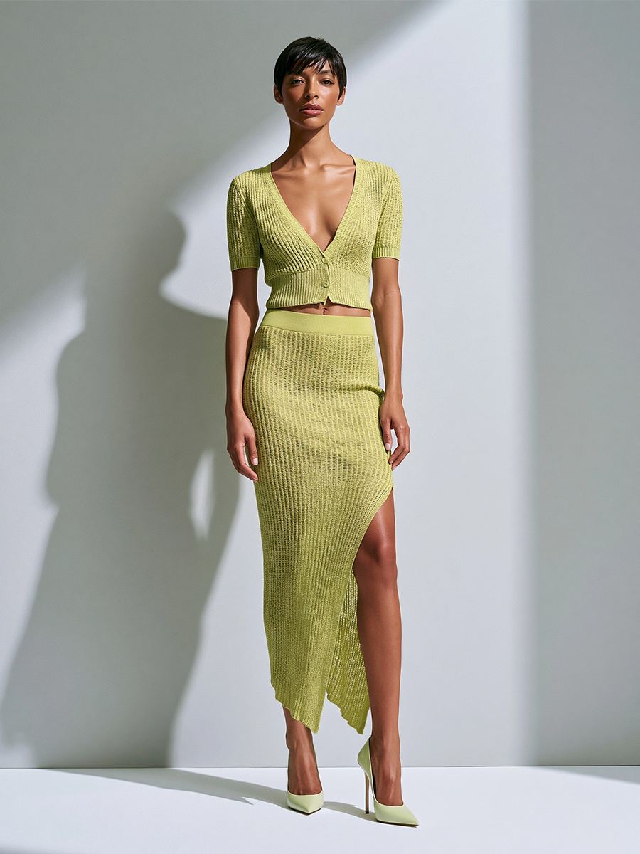 Lime Green Cardigan Set