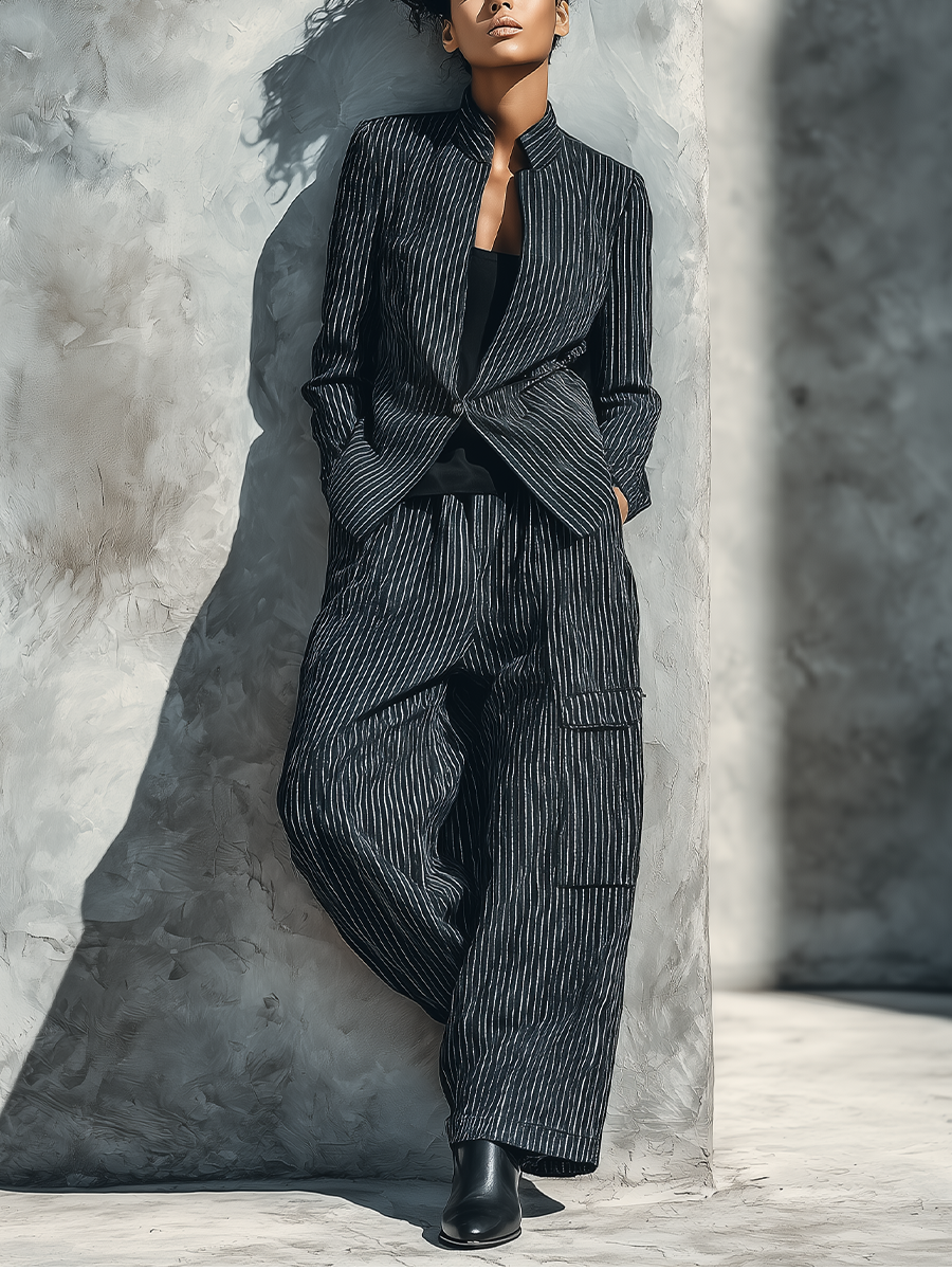 Stripe Blazer Set