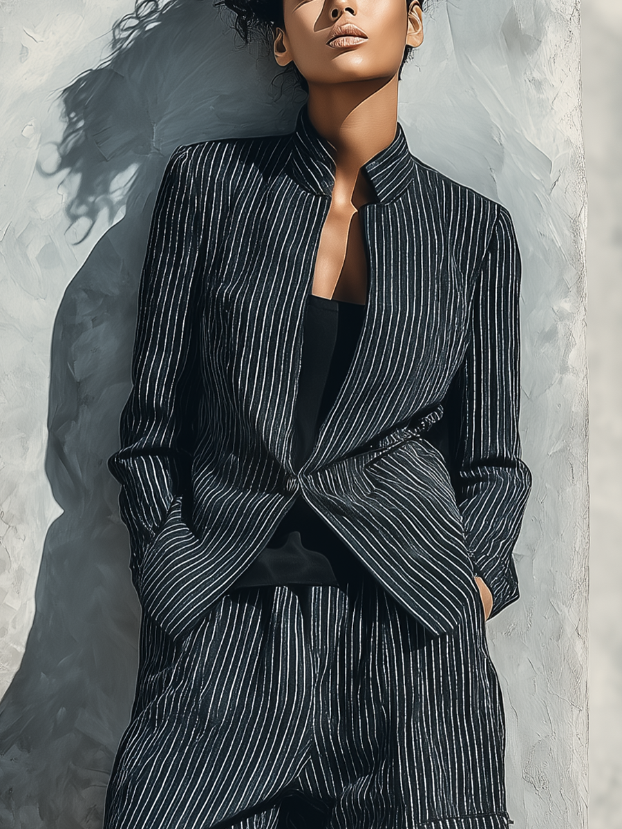 Stripe Blazer Set