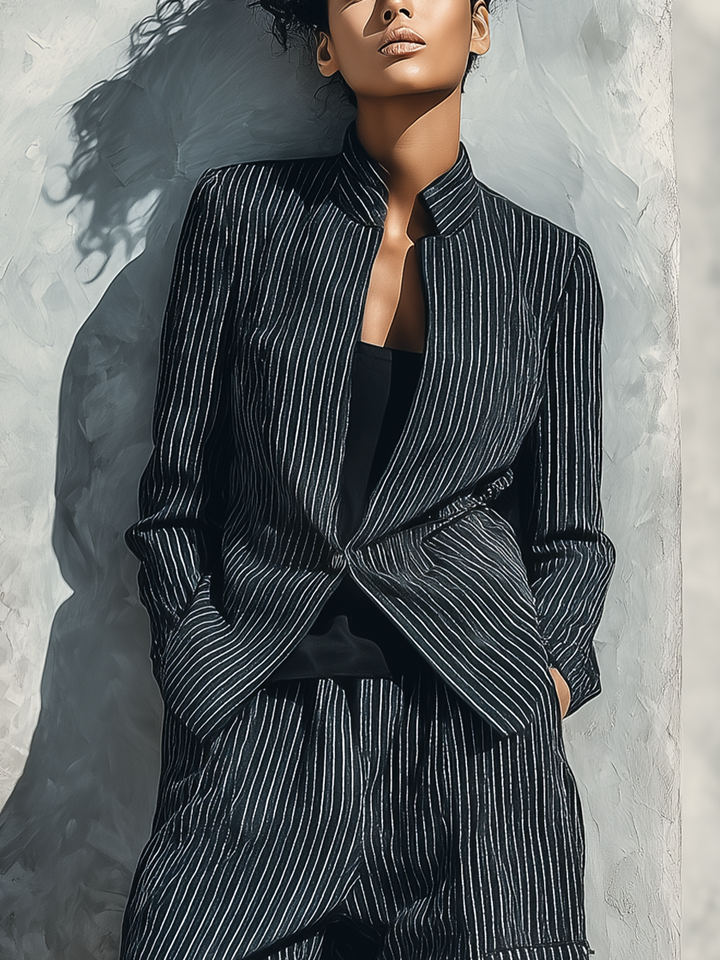 Stripe Blazer Set