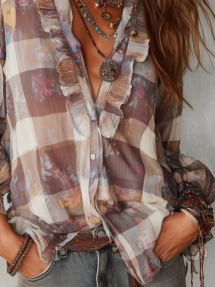 Chiffon Ruffle Blouse