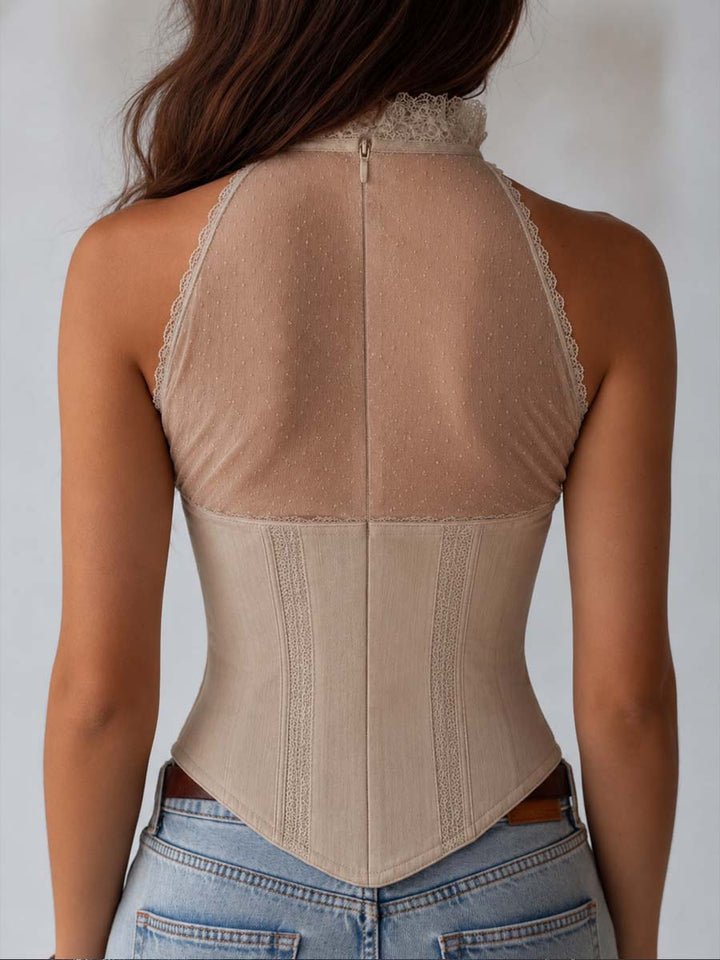 Lace Trim Corset Top