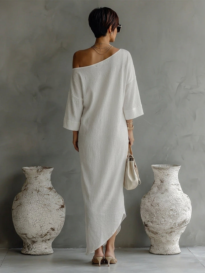 Ivory One-Shoulder Dress