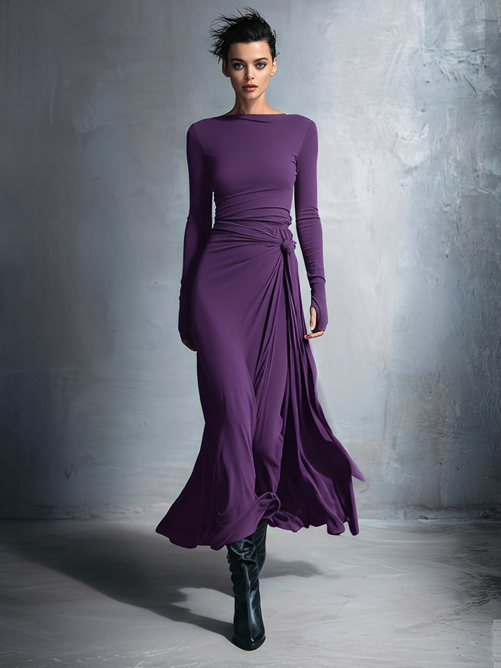 Gray Wrap Dress