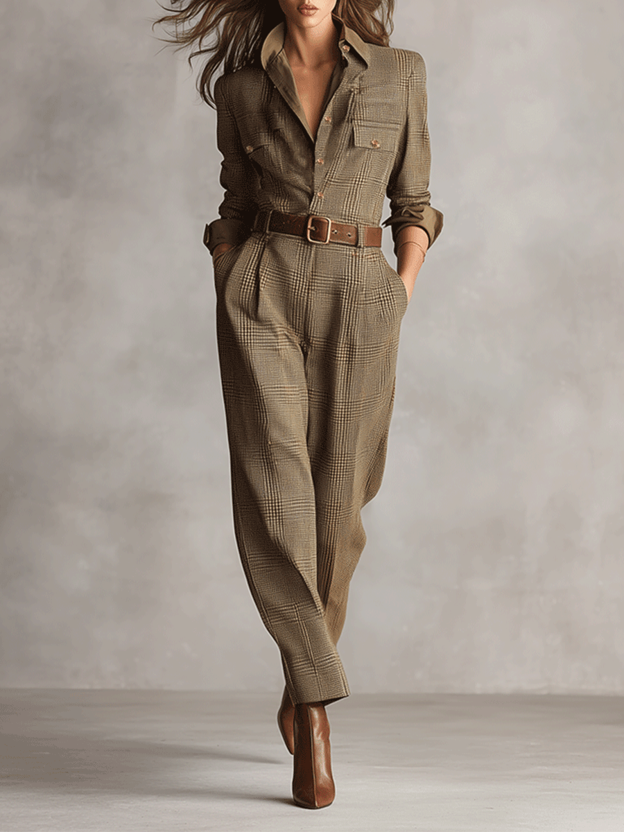 Tweed Utility Jumpsuit