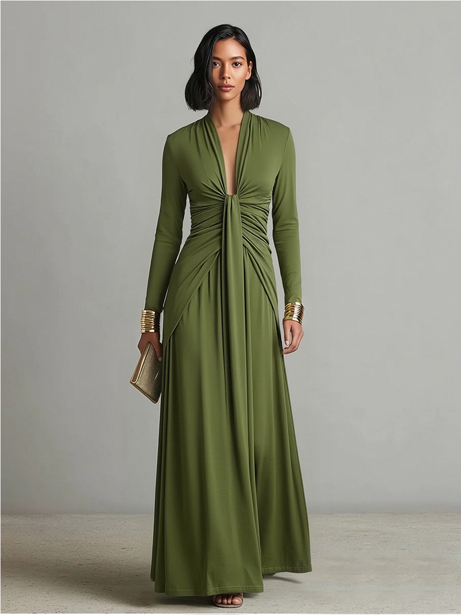 Olive Silky Dress