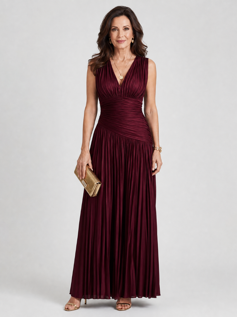 Ruched Wine Gown