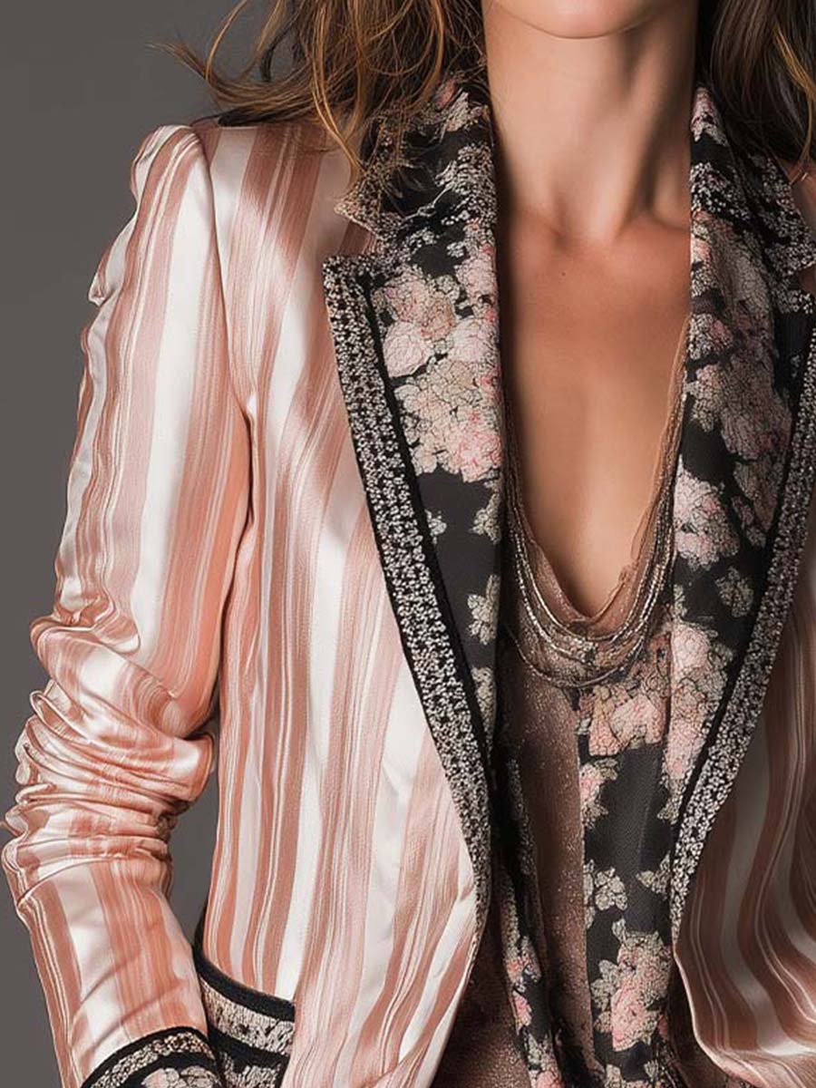Satin-Stripe Blazer