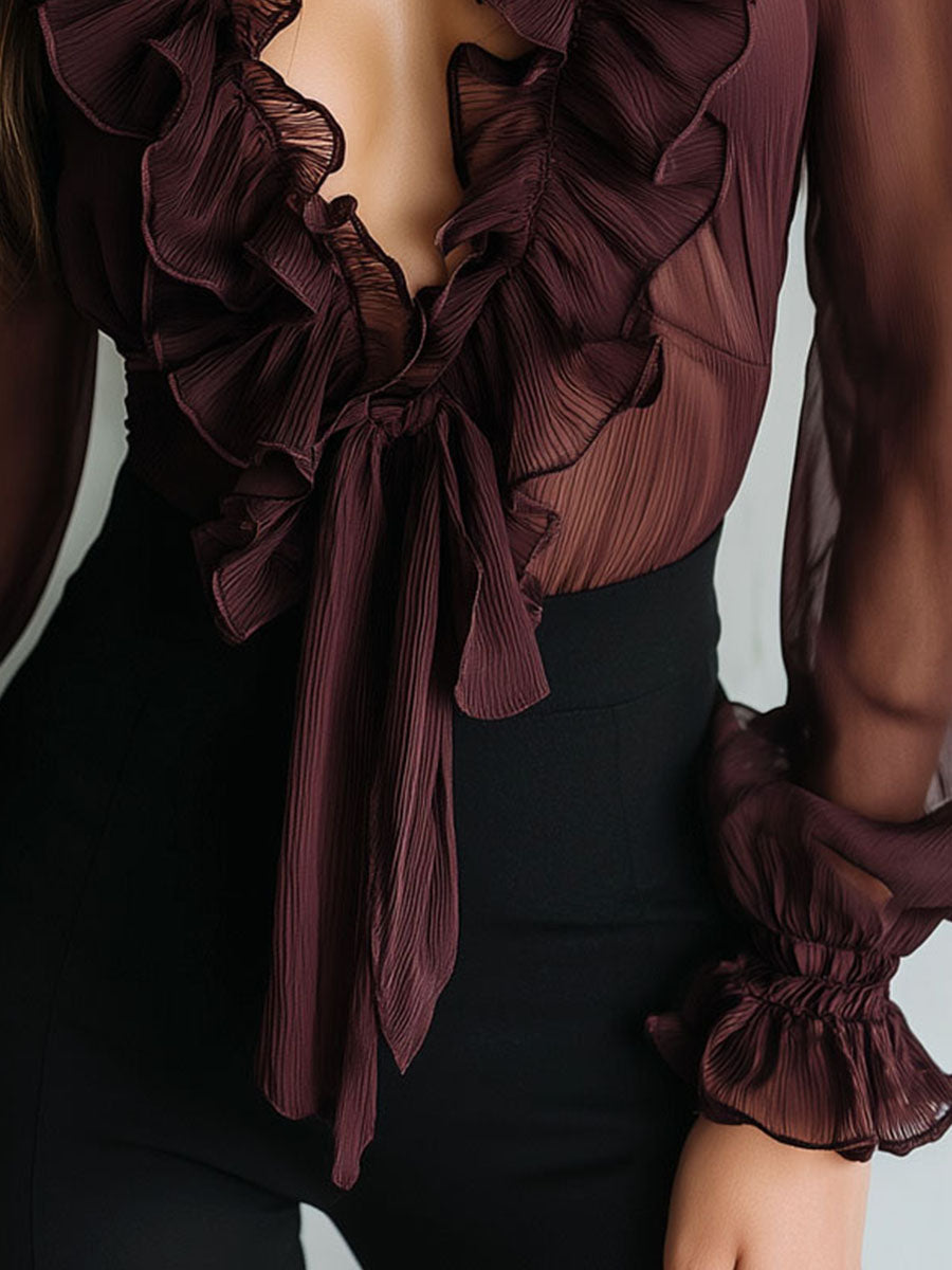 Plum Chiffon Blouse