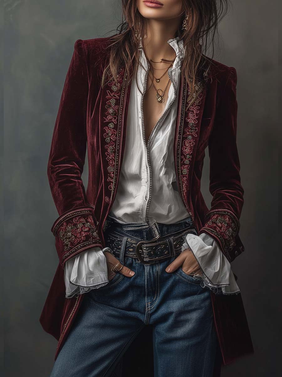 Navy Velvet Jacket