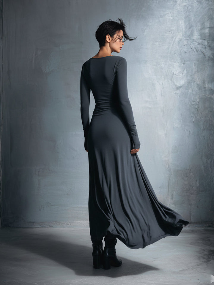 Gray Wrap Dress