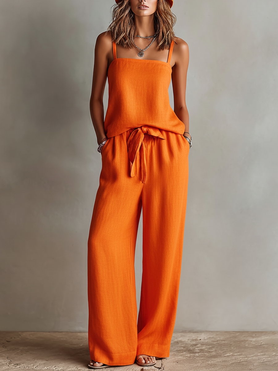 Orange Linen Set