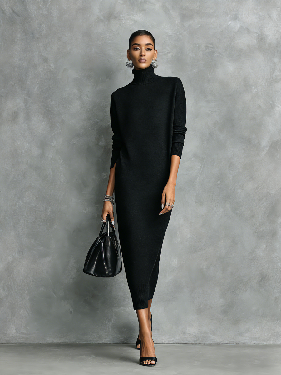 Turtleneck Midi Dress
