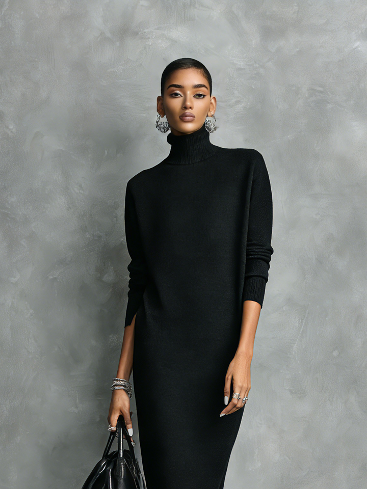 Turtleneck Midi Dress