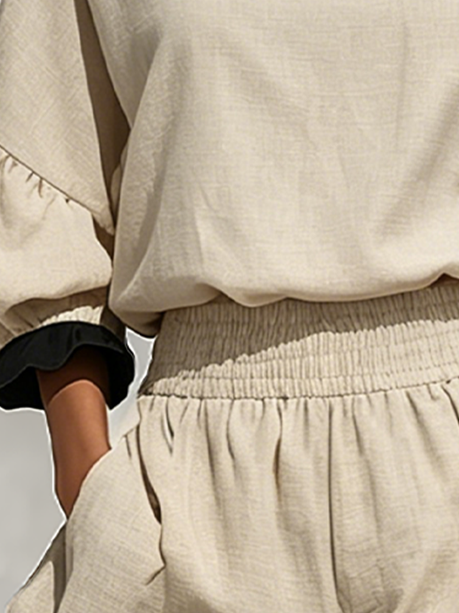 Beige Ruffle Set