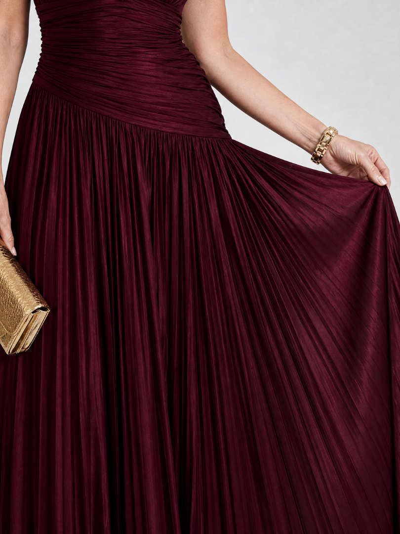 Ruched Wine Gown