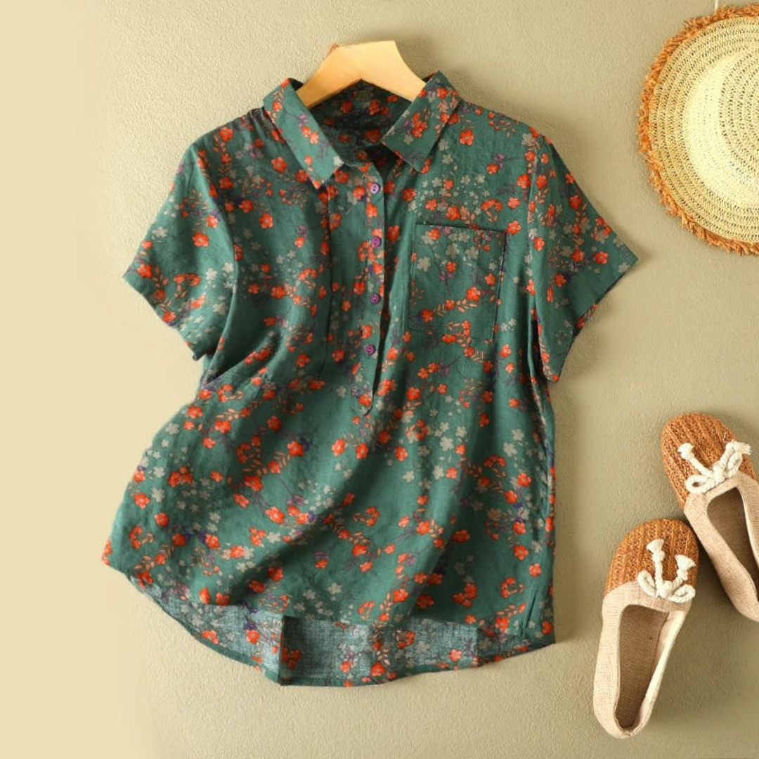 Olive Floral Shirt