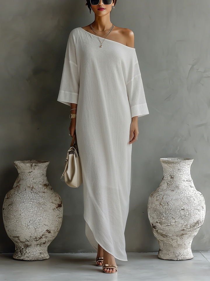 Ivory One-Shoulder Dress