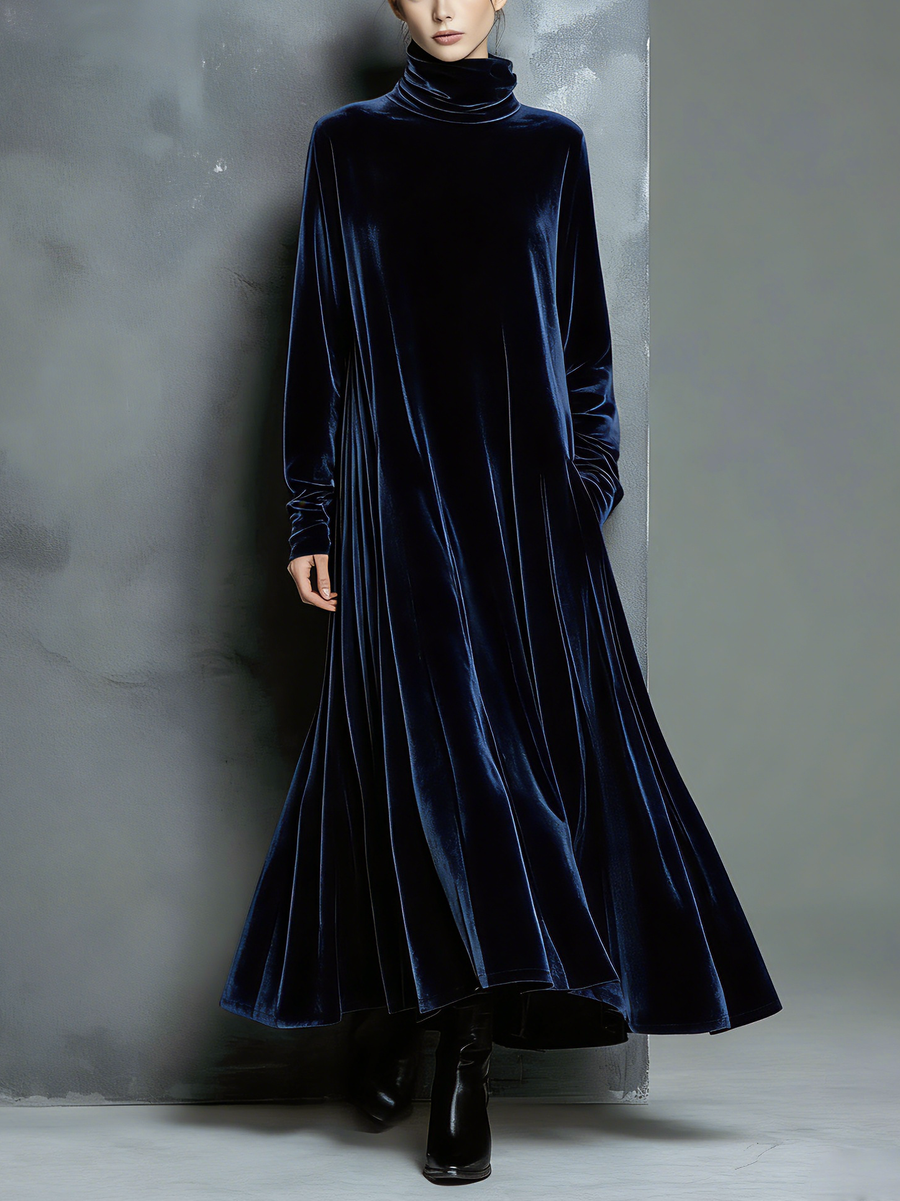 Navy Velvet Maxi Dress