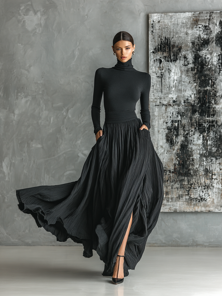 Turtleneck Skirt Set