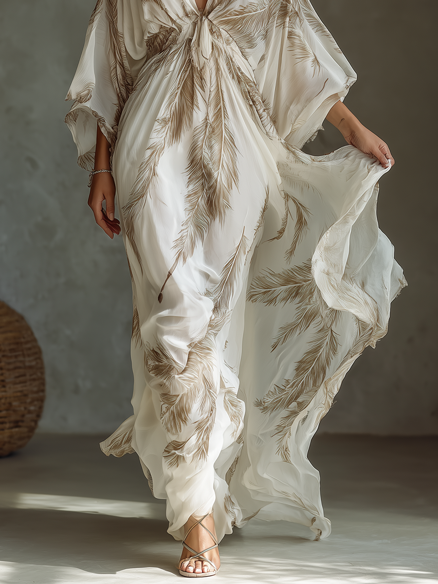 Ivory Taupe Maxi Dress
