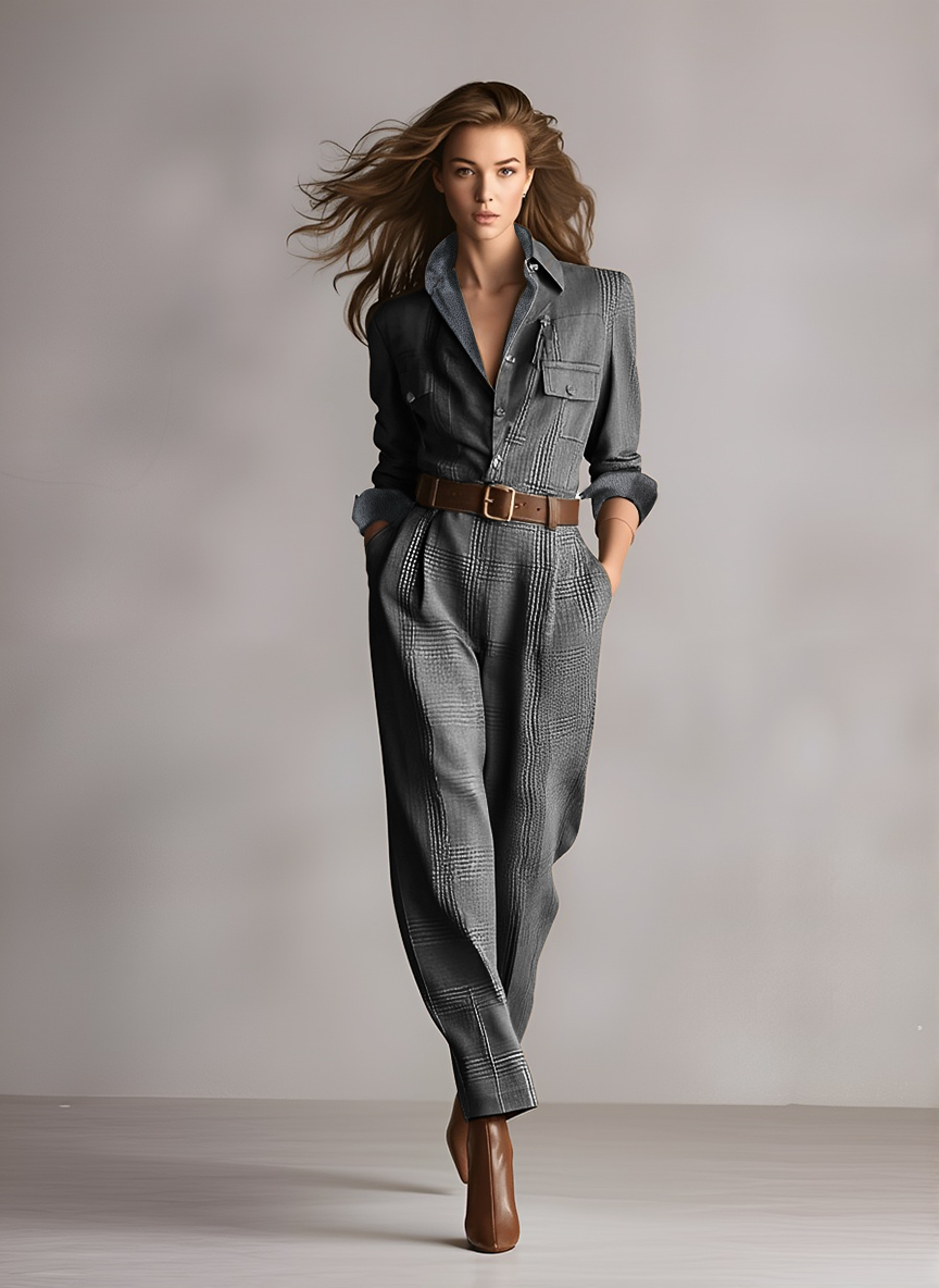 Tweed Utility Jumpsuit