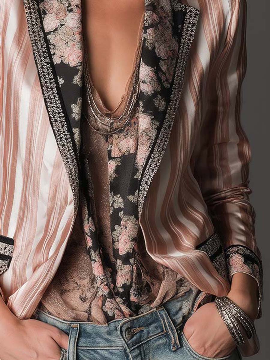 Satin-Stripe Blazer
