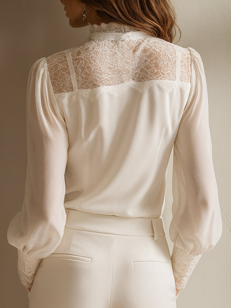 Lace Chiffon Blouse
