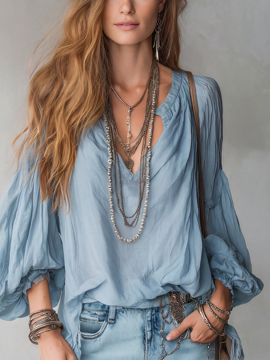 Mist-Blue Blouse