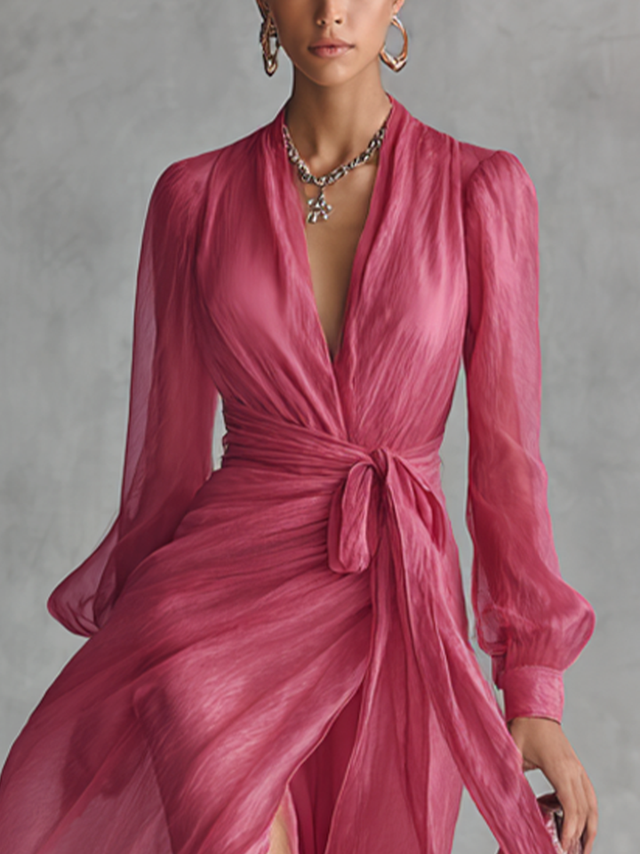 Rose Pink Chiffon Dress
