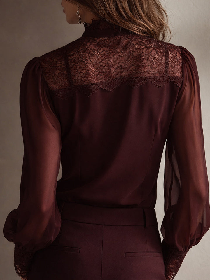 Lace Chiffon Blouse