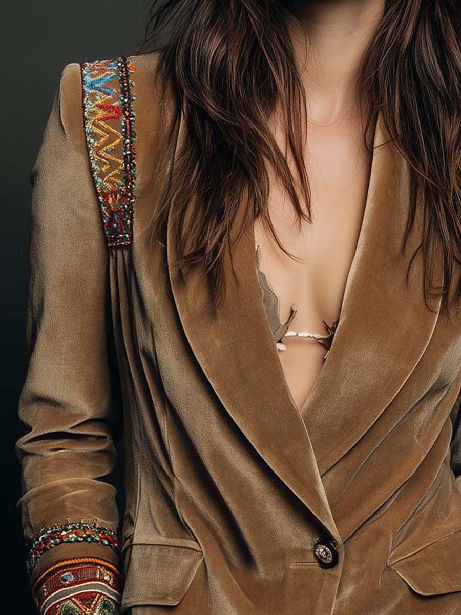 Embroidered Blazer
