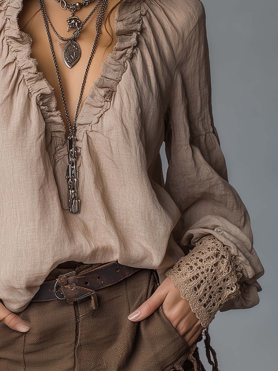 Ruffled Collar Blouse