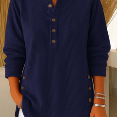Eden Button Henley Tunic - Navy