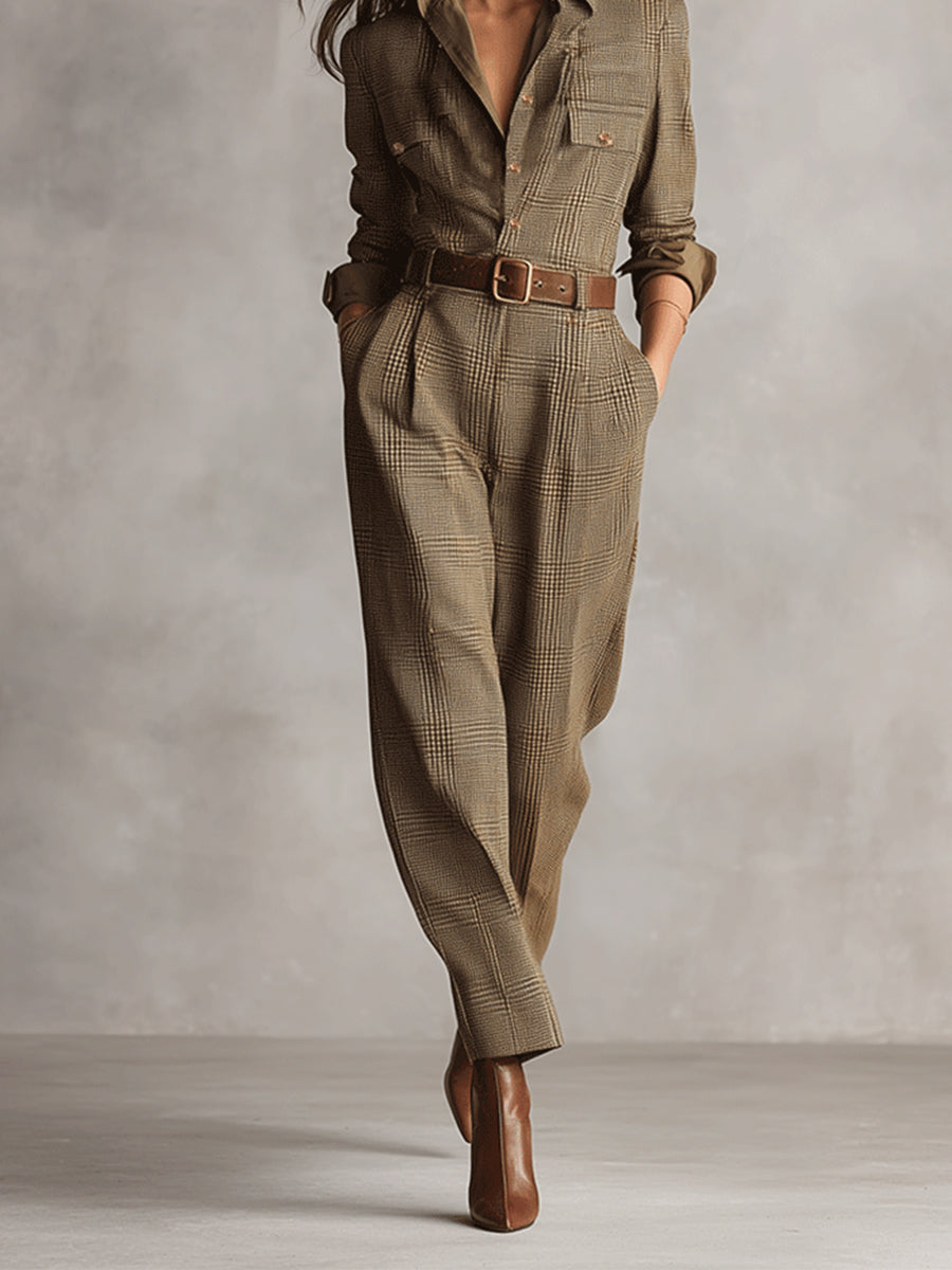 Tweed Utility Jumpsuit