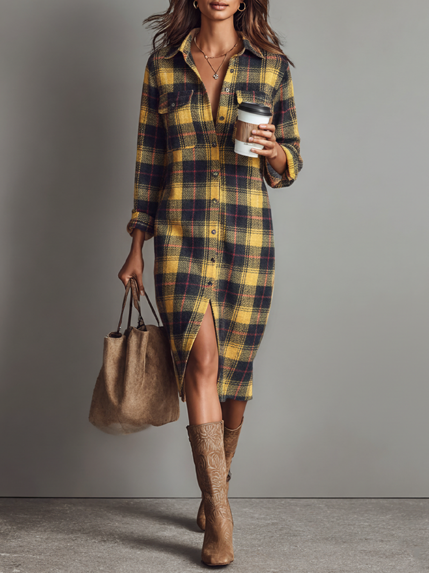 Plaid Midi Dress