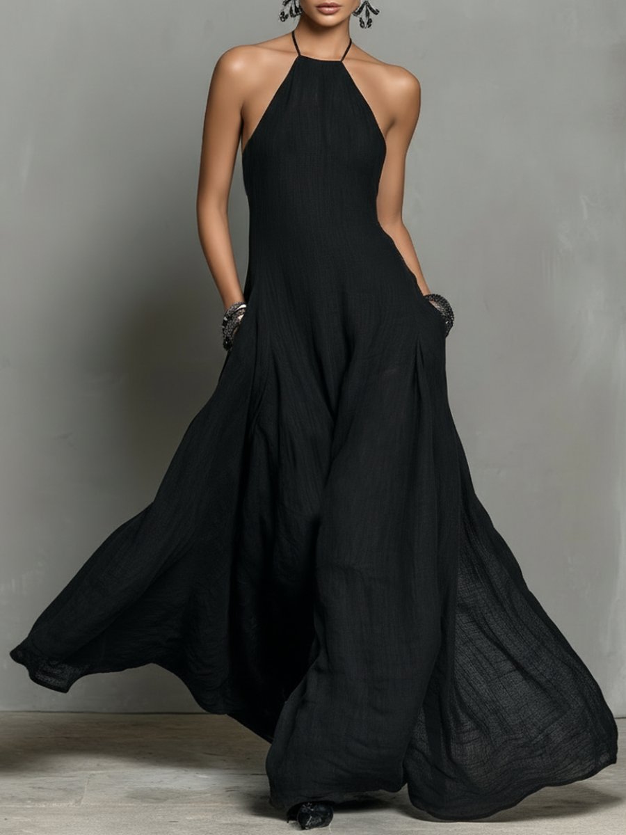 Linen Blend Maxi Dress
