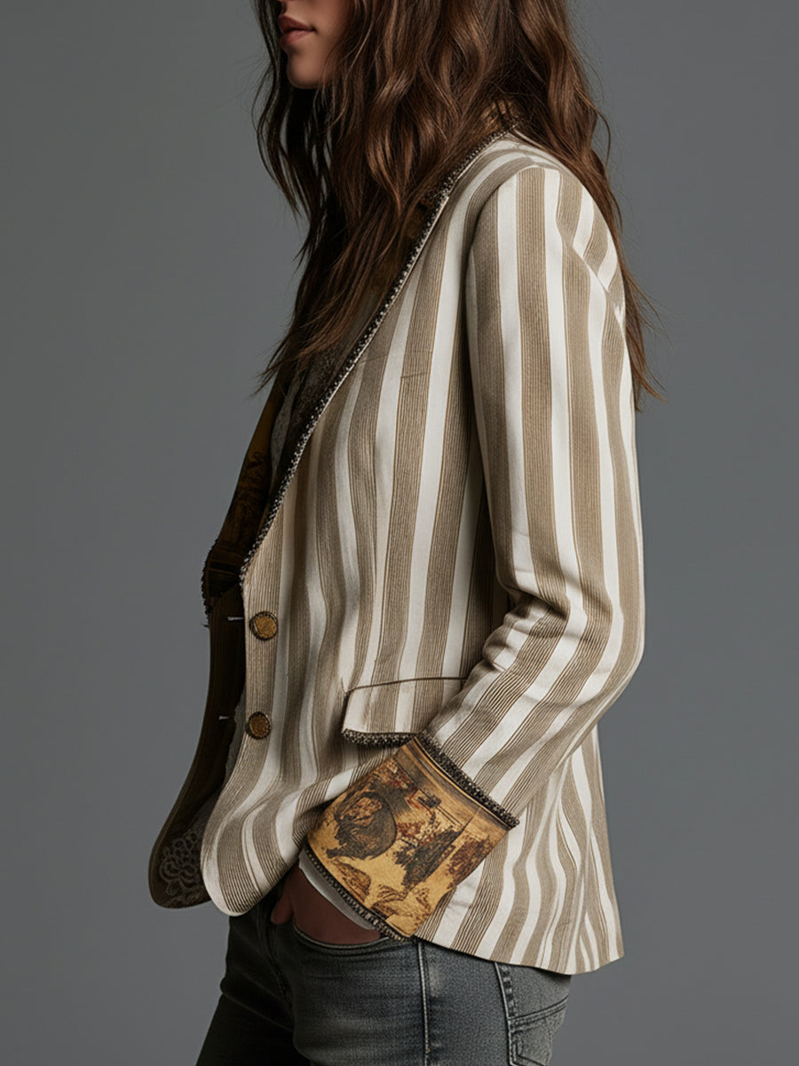 Striped Cotton Blazer