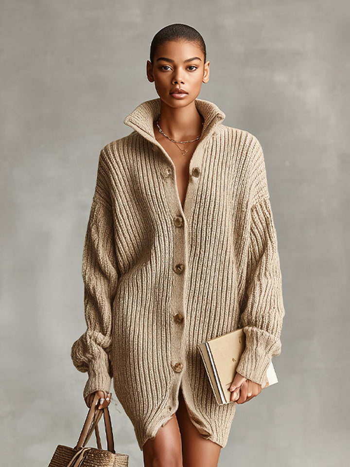 Camel Cardigan Dress
