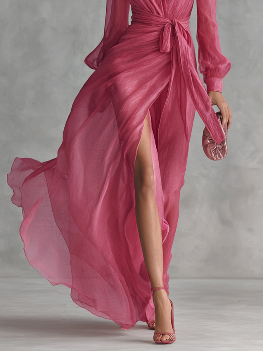Rose Pink Chiffon Dress