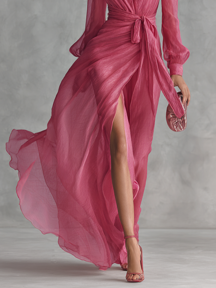 Rose Pink Chiffon Dress