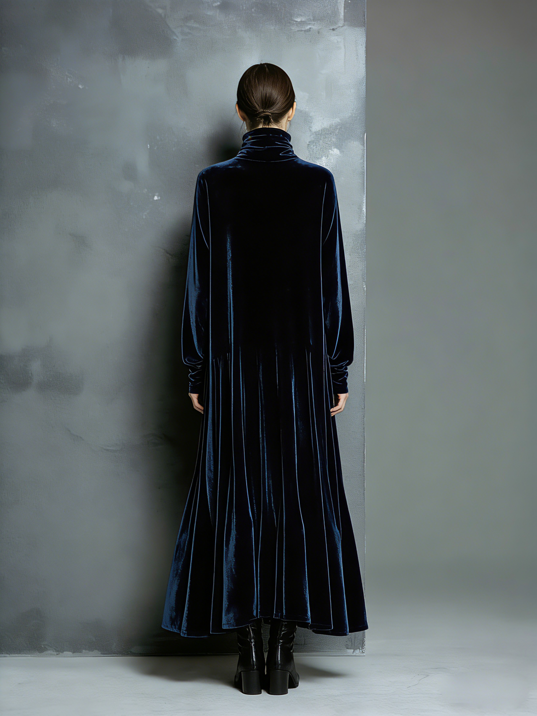 Navy Velvet Maxi Dress