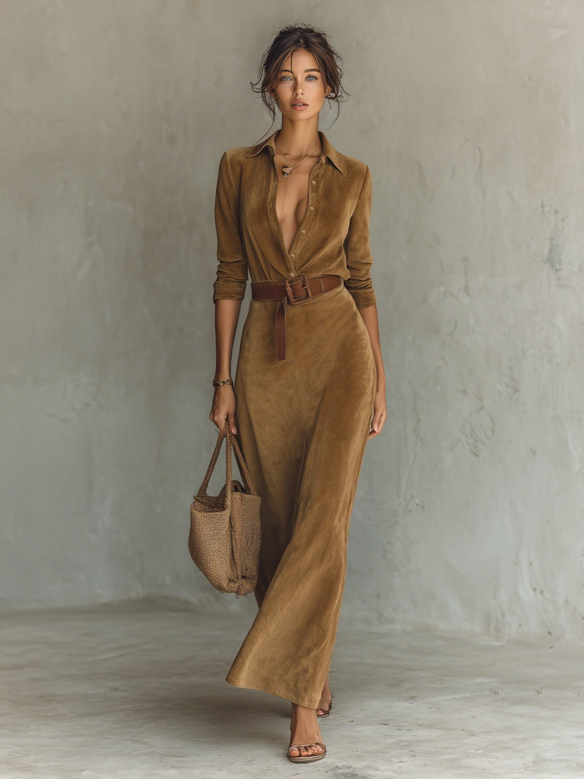 Suede Maxi Dress