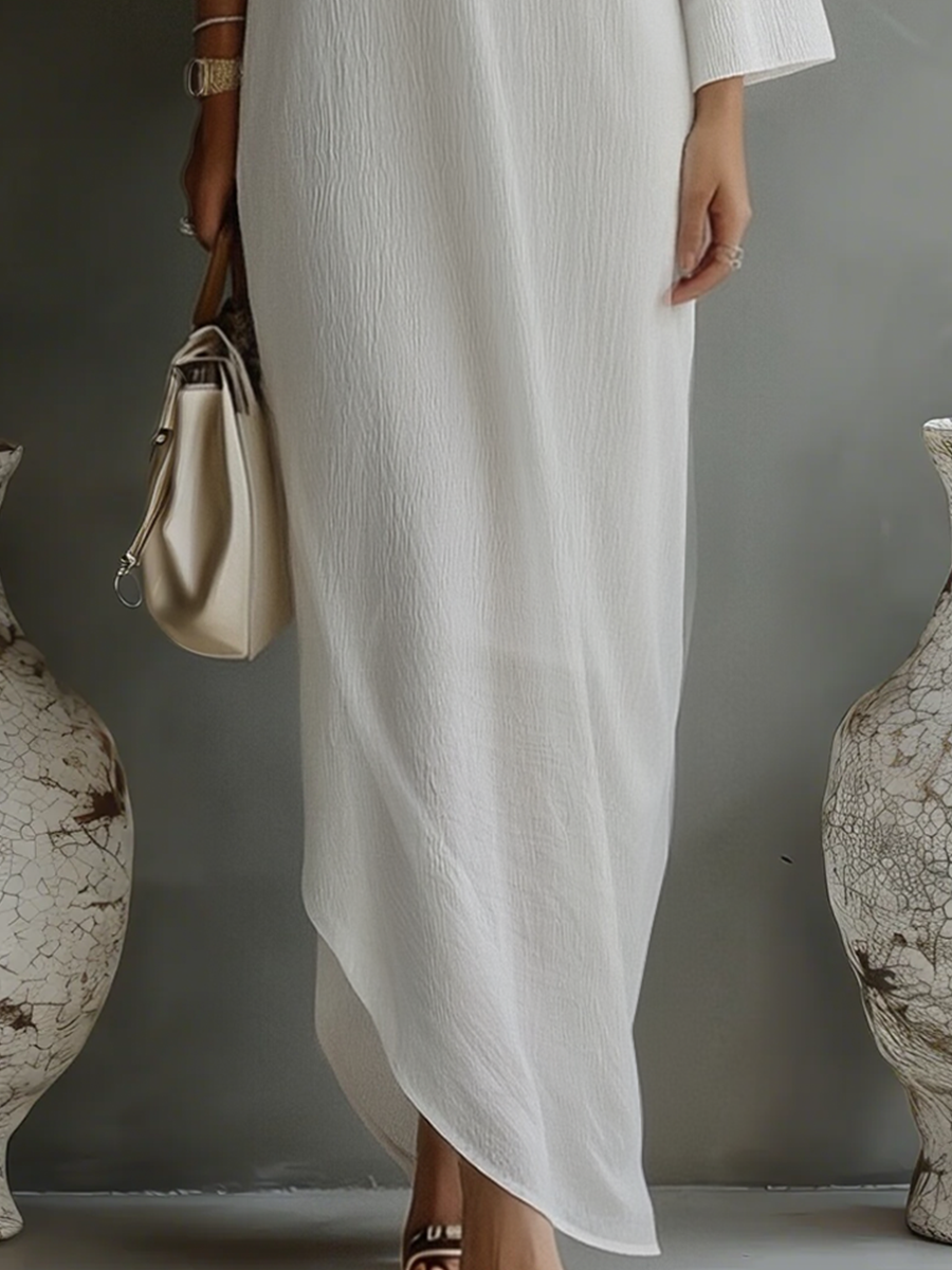 Ivory One-Shoulder Dress