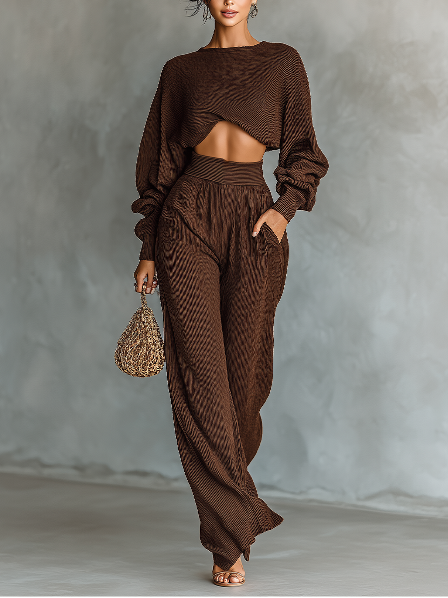 Coffee Knitted Set