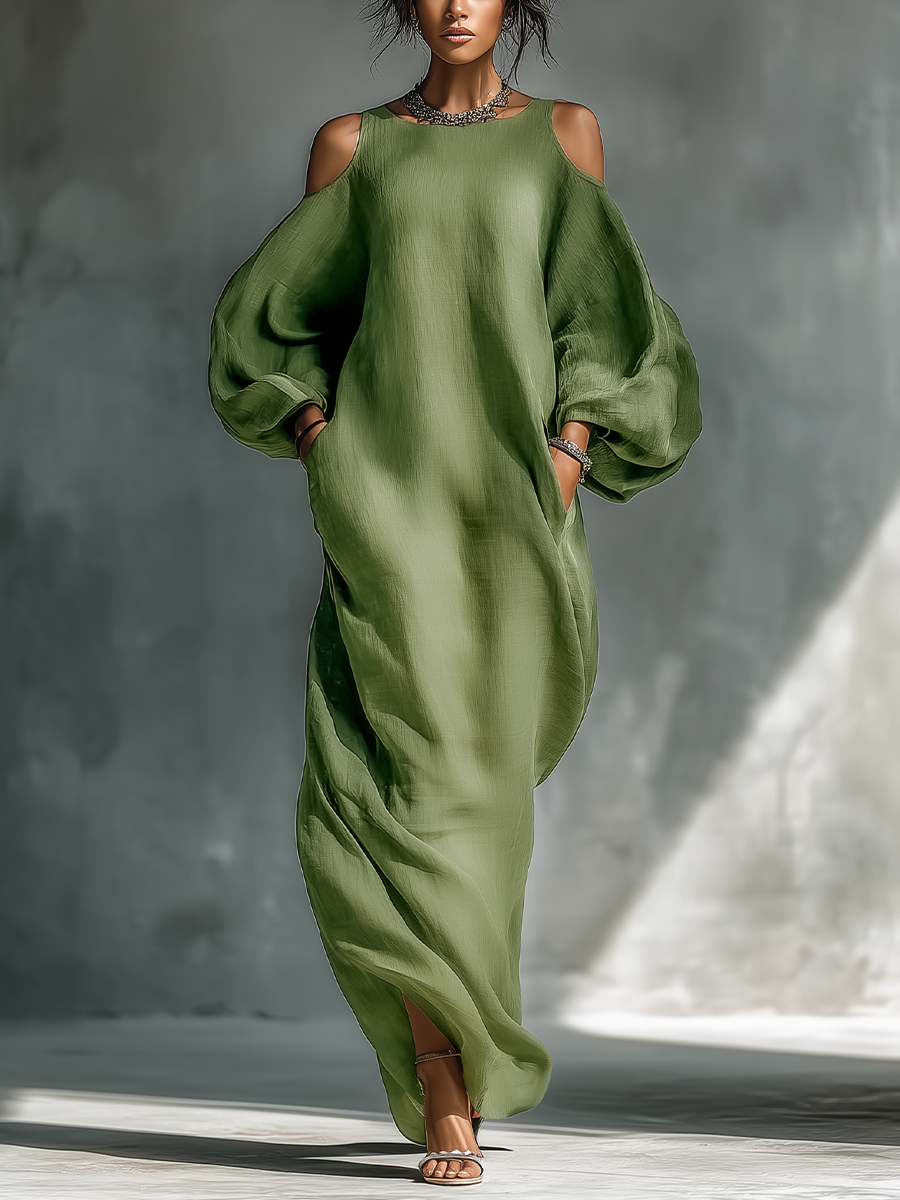 Cold-Shoulder Maxi Dress