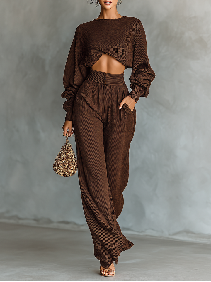 Coffee Knitted Set