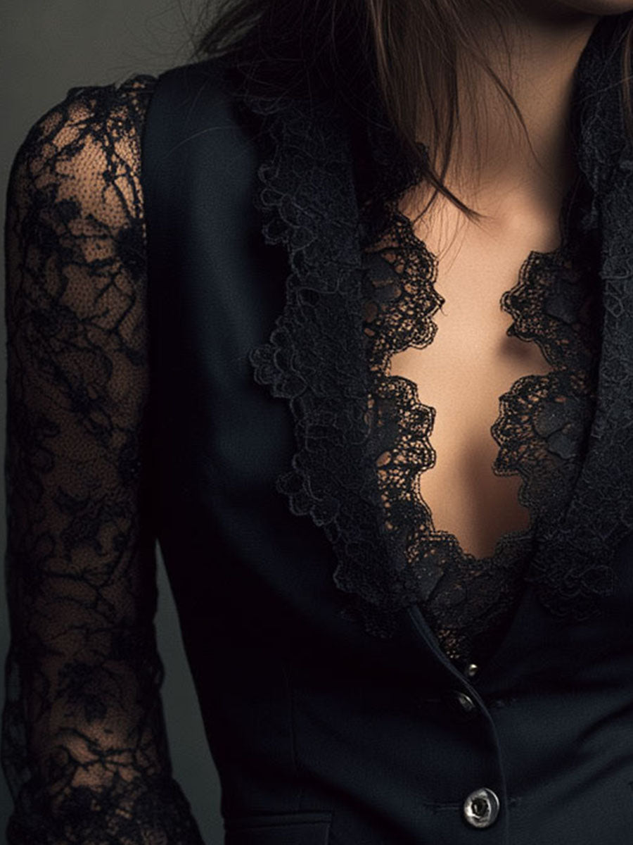 Lace Blazer Top