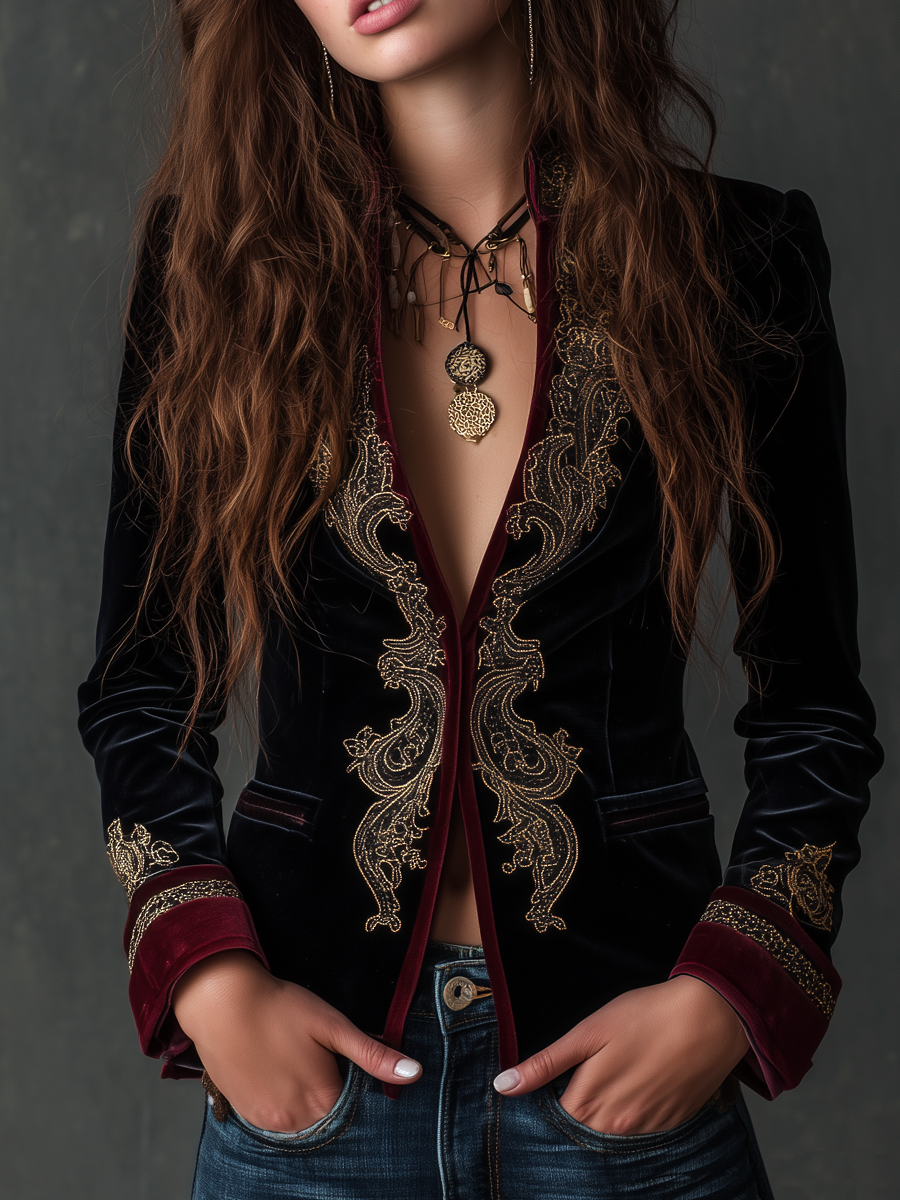Baroque Velvet Blazer