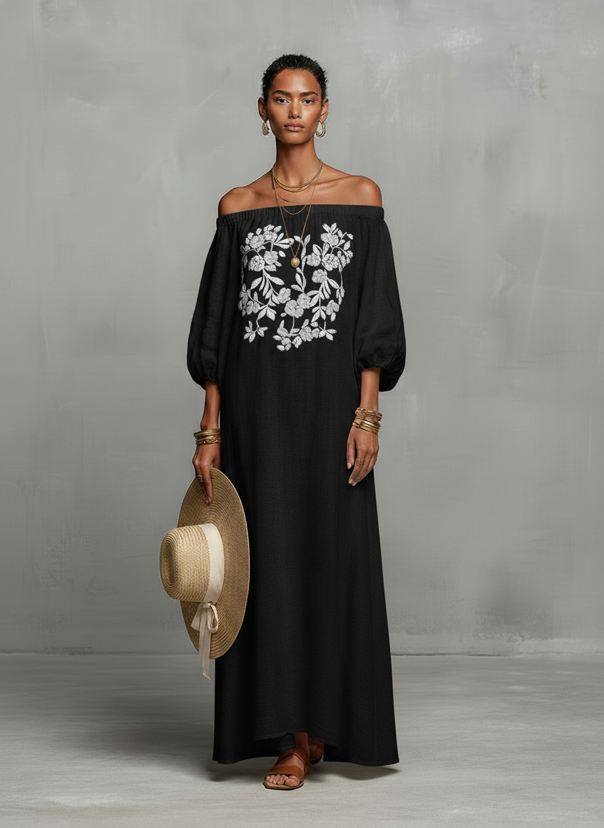 Off-the-Shoulder Maxi Dress